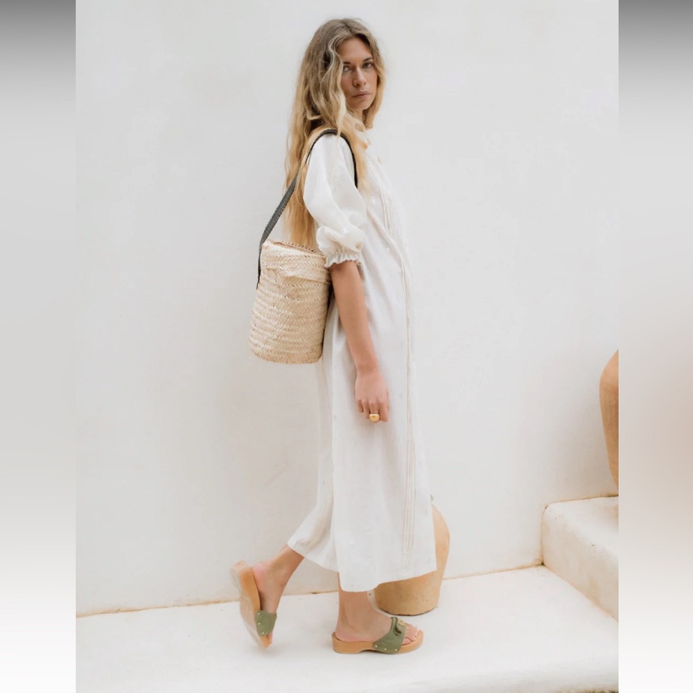 Mojito Metallic Dress | Ecru